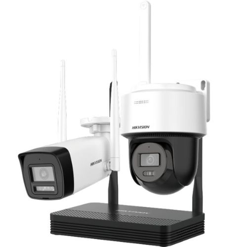 4MP H.265 One bullet + One PTDome WiFi NVS Kit