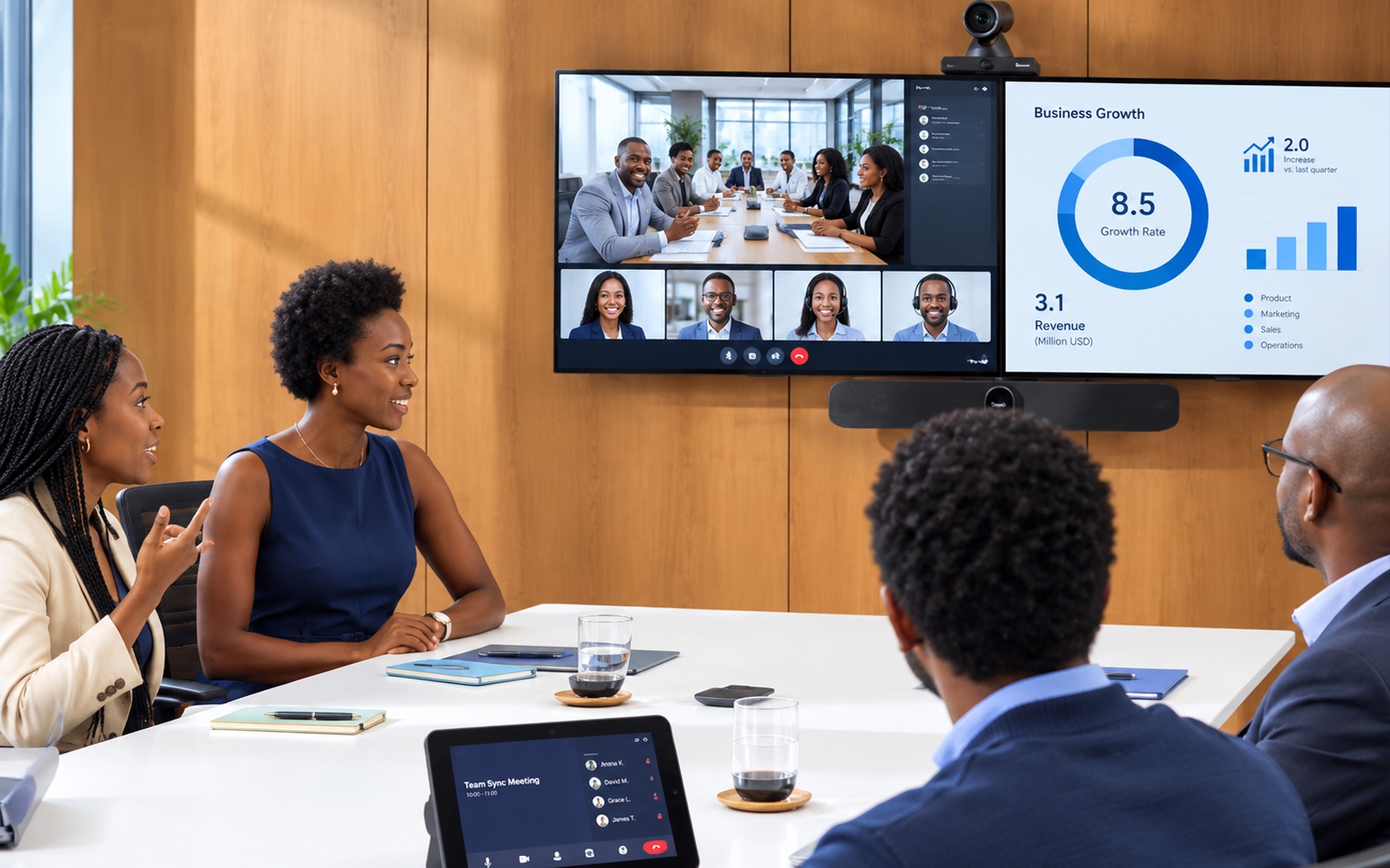 Integrated meeting room audio visual solution by Himax Services Rwanda