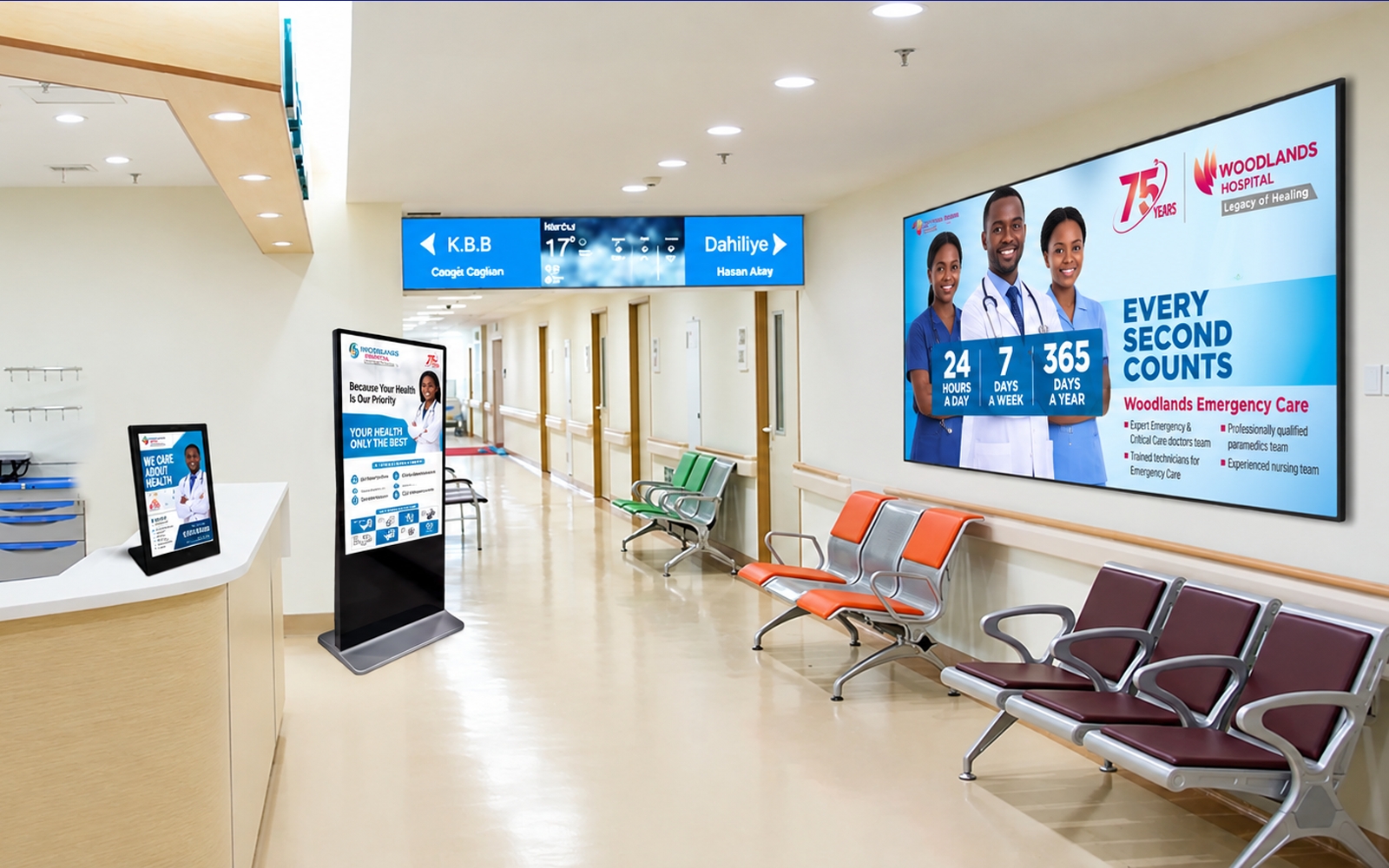 Digital signage system supplied and installed by Himax Services Rwanda