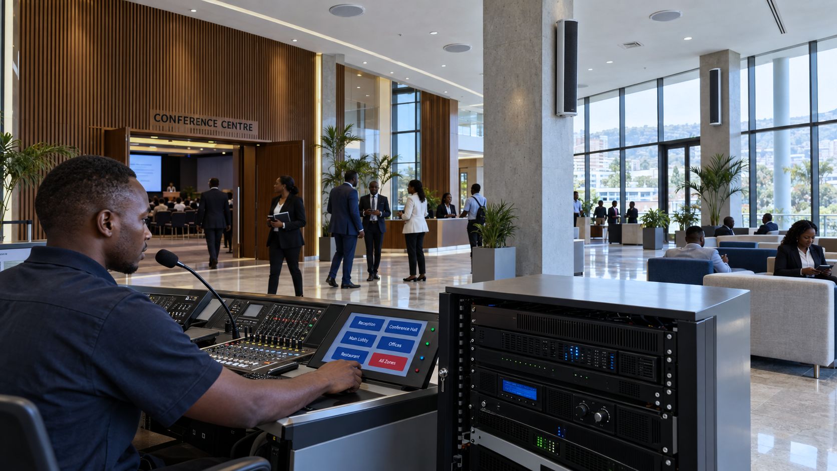 Professional audio and public address system installation in Rwanda